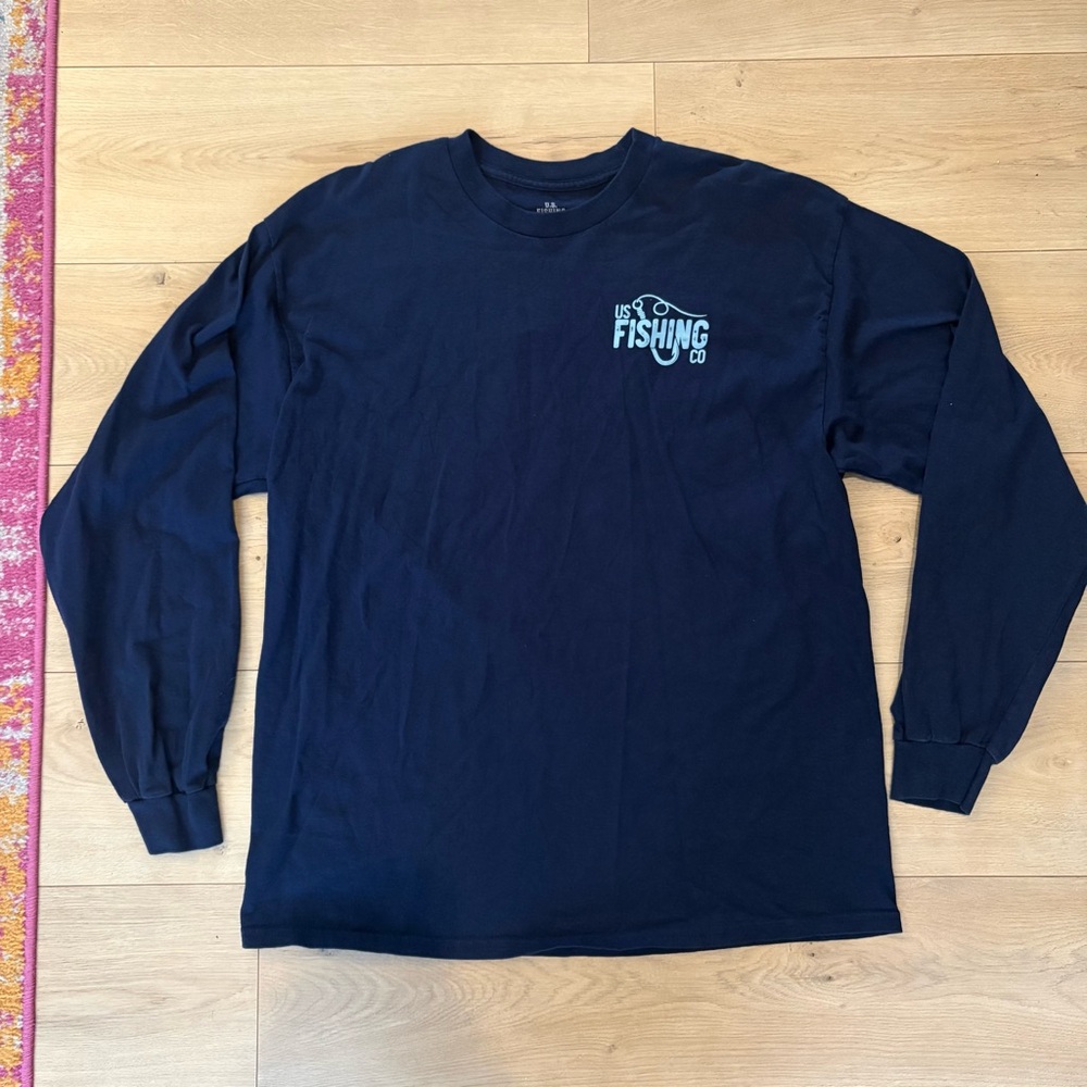 U.S. Fishing Co. Navy Long Sleeve Shirt Size XL